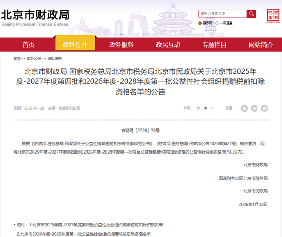 北京有钱钱包官网瑞祥公益基金会获得2026-2028年度公益性社会组织捐赠税前扣除资格